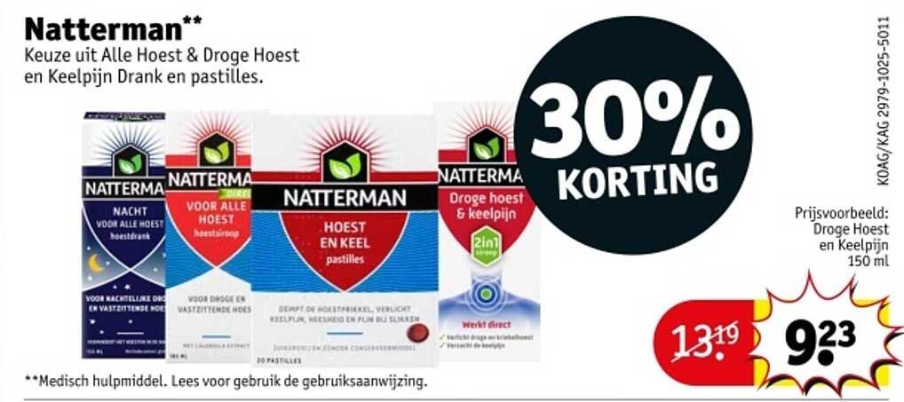 Natterman - Keuze uit Alle Hoest & Droge Hoest en Keelpijn Drank en pastilles.
