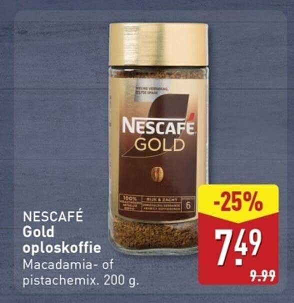 NESCAFÉ Gold oploskoffie Macadamia- of pistachemix. 200 g.