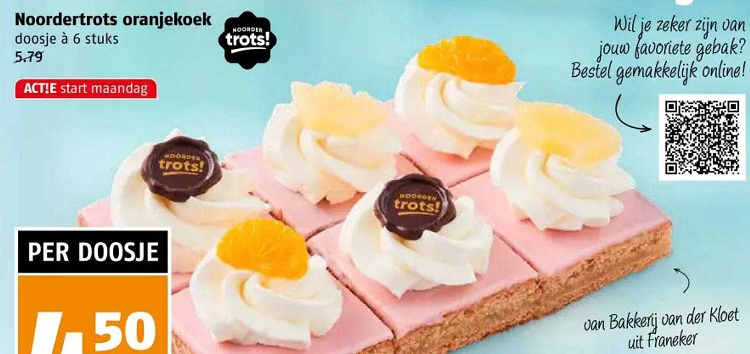 Noordertrots oranje koekdoosje à 6 stuks