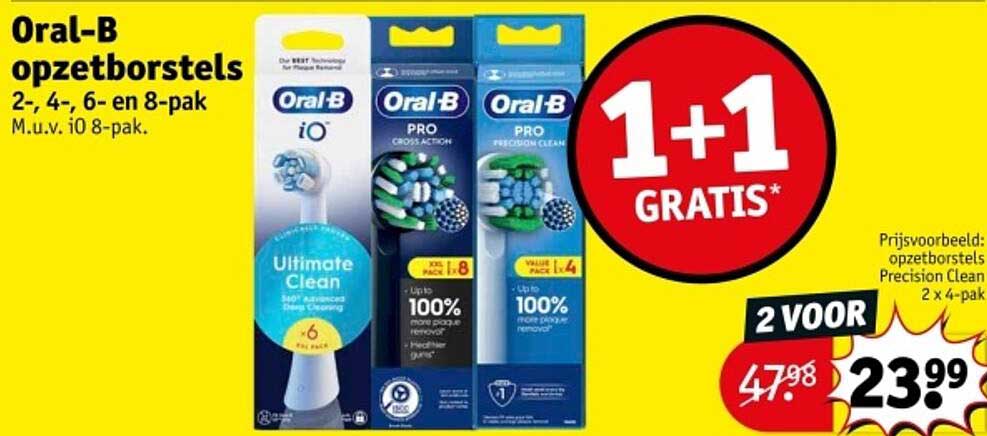 Oral-B opzetborstels 2-, 4-, 6- en 8-pak M.u.v. iO 8-pak.