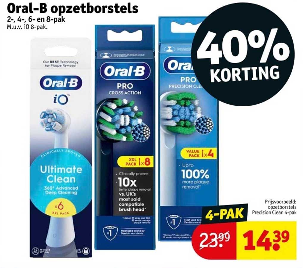 Oral-B opzetborstels 40% korting