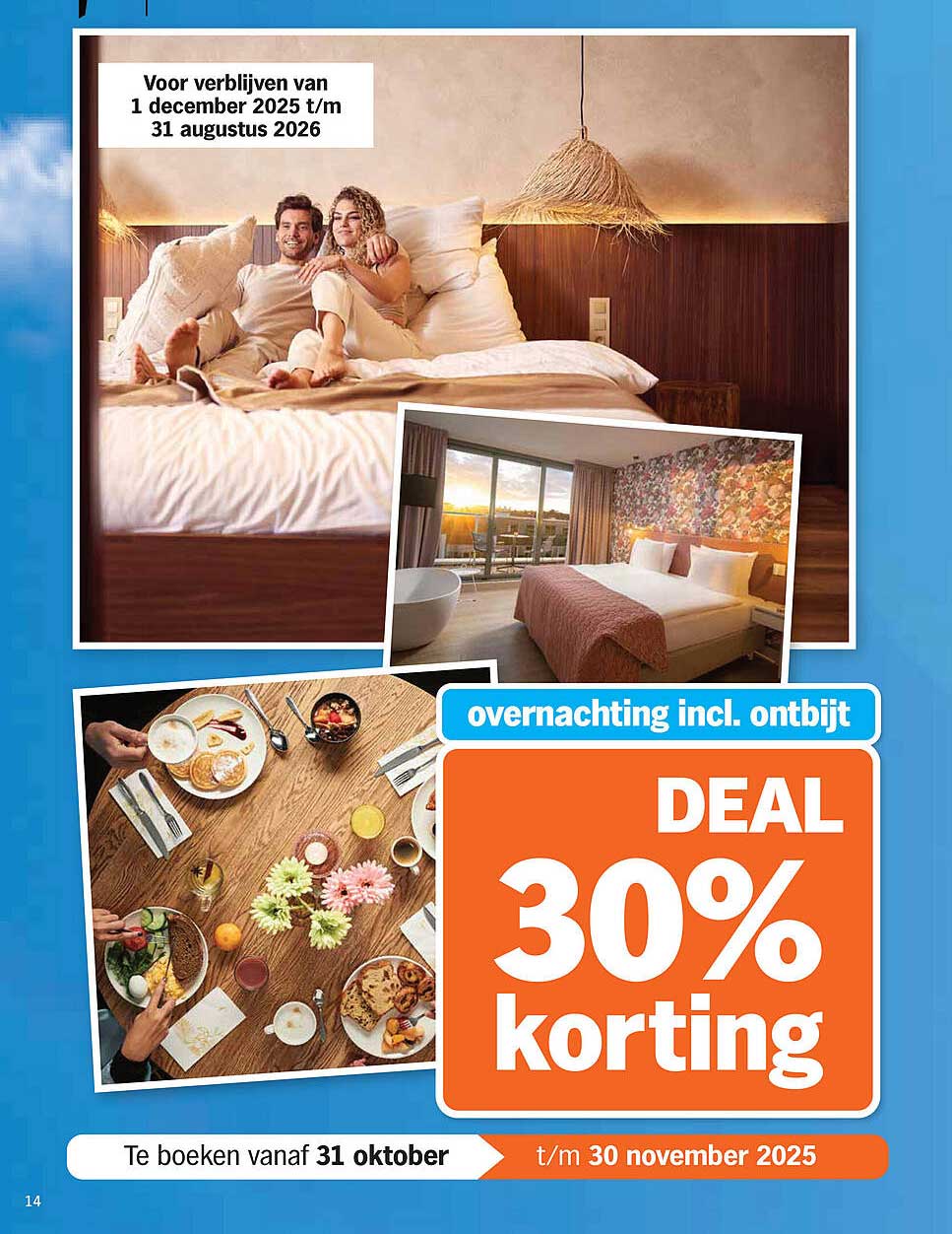 overnachting incl. ontbijt DEAL 30% korting