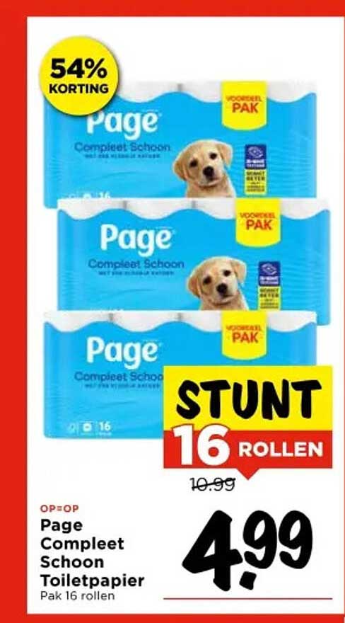 Page Compleet Schoon Toiletpapier Pak 16 rollen
