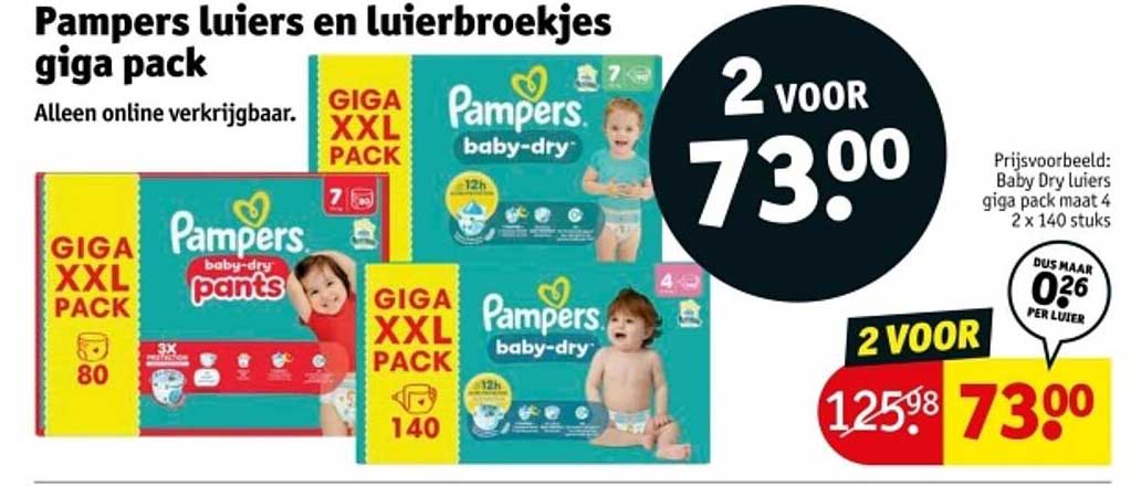 Pampers luier en luierbroekjes giga pack