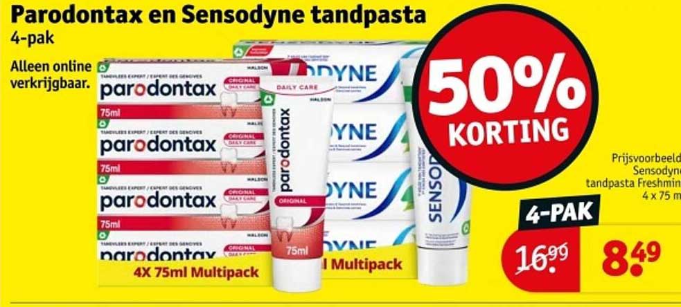 Parodontax en Sensodyne tandpasta 4-pak