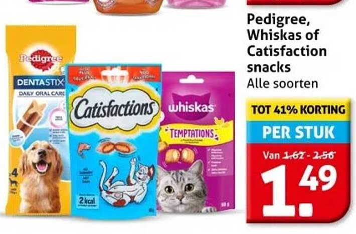 Pedigree, Whiskas of Catsifaction snacks
