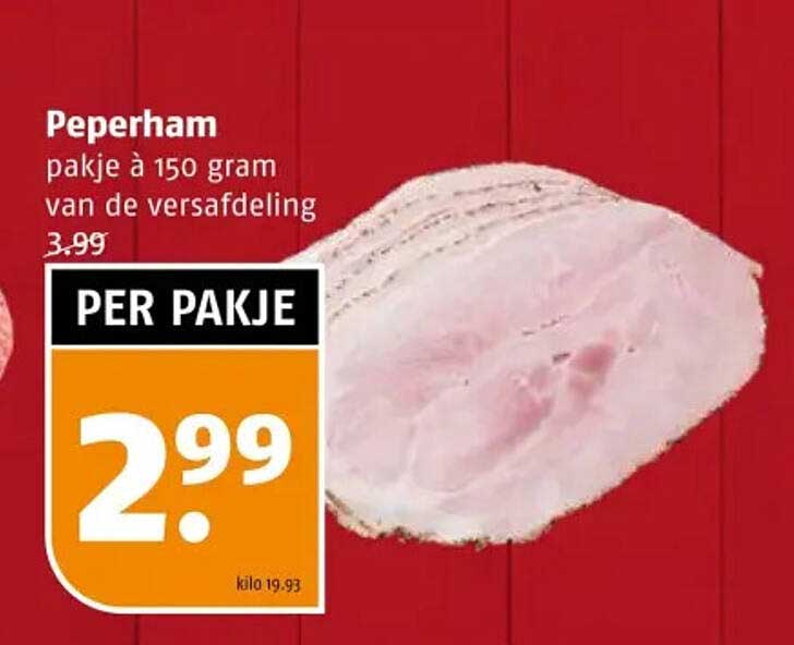 Peperham pakje à 150 gram van de versafdeling
