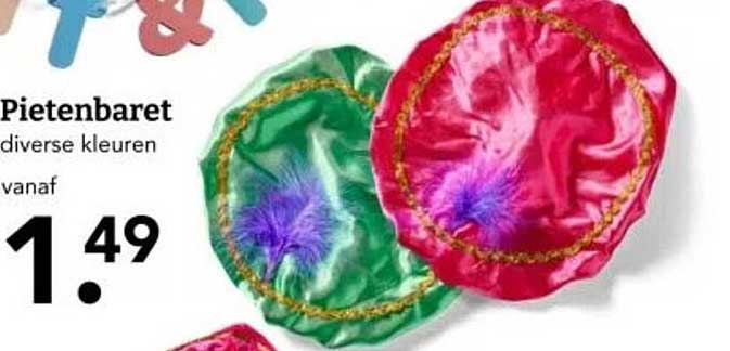 Pietenbaretten diverse kleuren vanaf