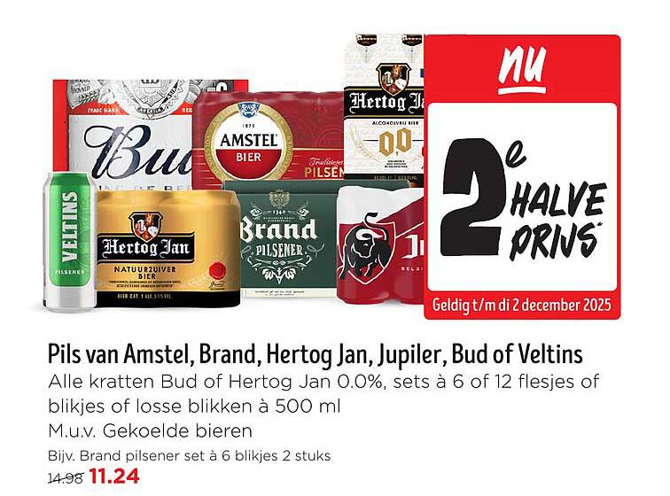 Pils van Amstel, Brand, Hertog Jan, Jupiler, Bud of Veltins