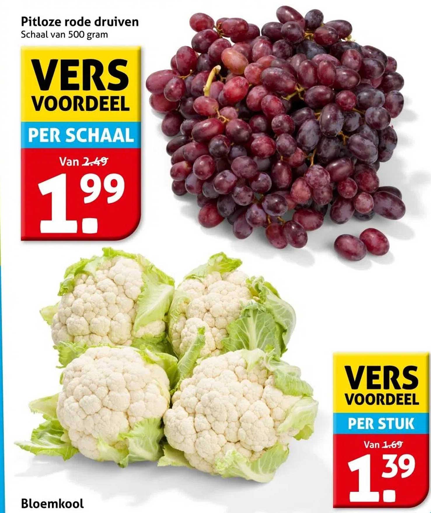 Pitloze rode druiven Schaal van 500 gram