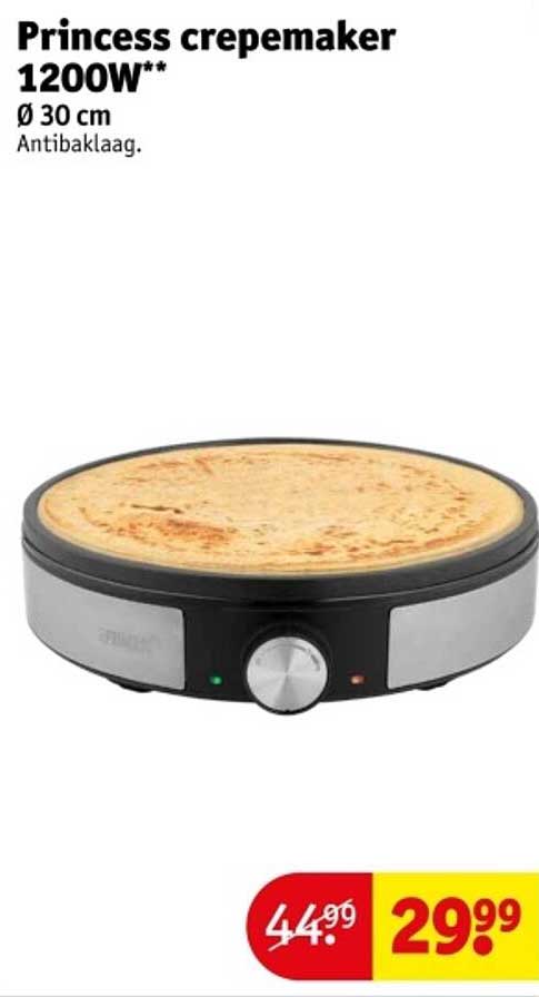 Princess crepemaker 1200W** Ø 30 cm Antibaklaag.
