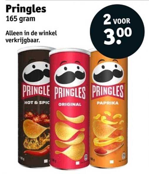 Pringles 165 gram - 2 voor 3.00