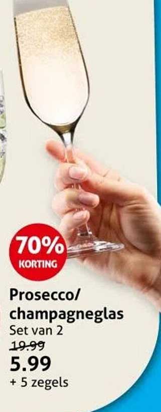 Prosecco/champagneglas Set van 2