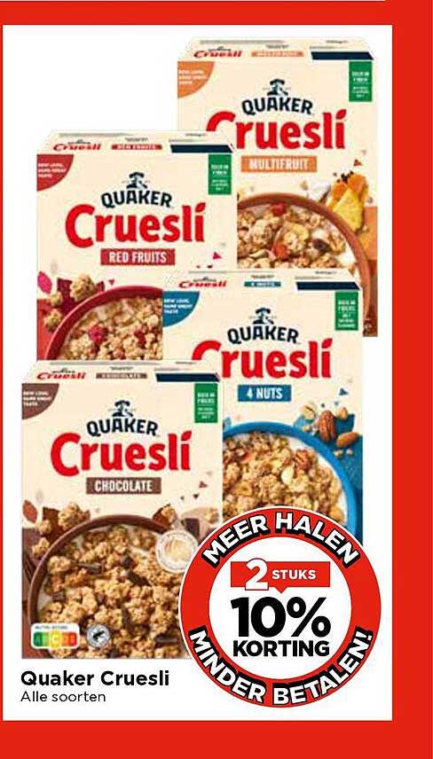 Quaker Cruesli - Alle soorten