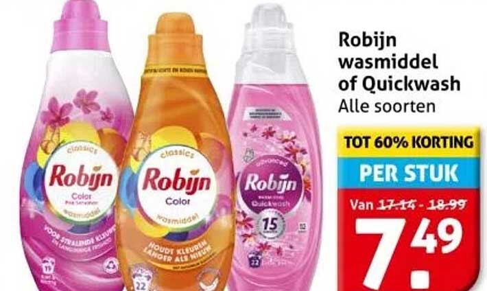 Robijn wasmiddel of Quickwash