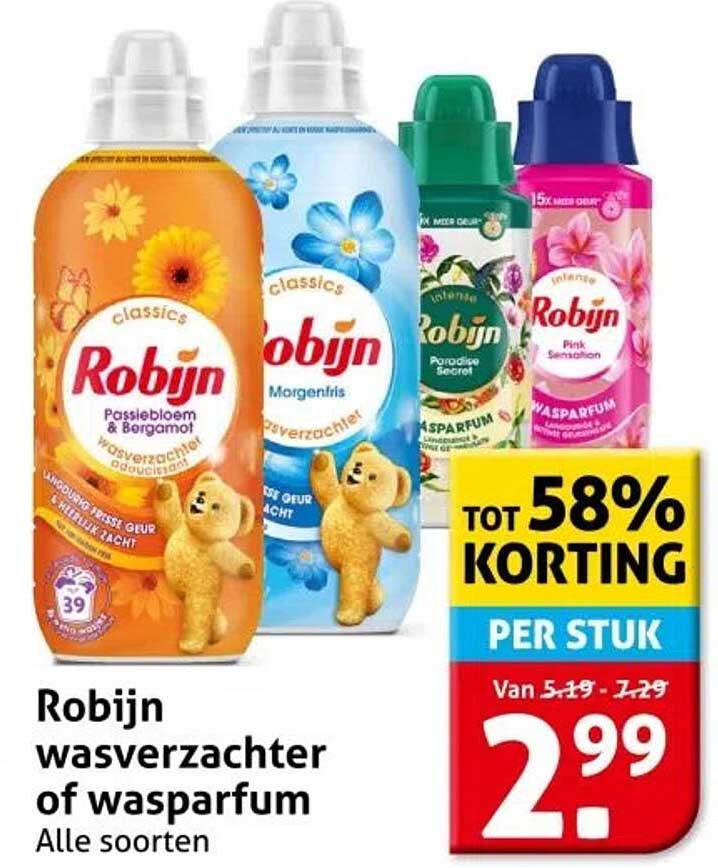 Robijn wasverzachter of wasparfum - Alle soorten