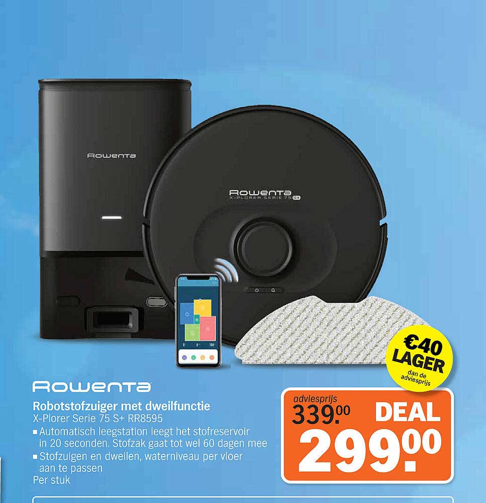 Robotstofzuiger met dweilfunctie X-Plorer Serie 75 S+ RR8595