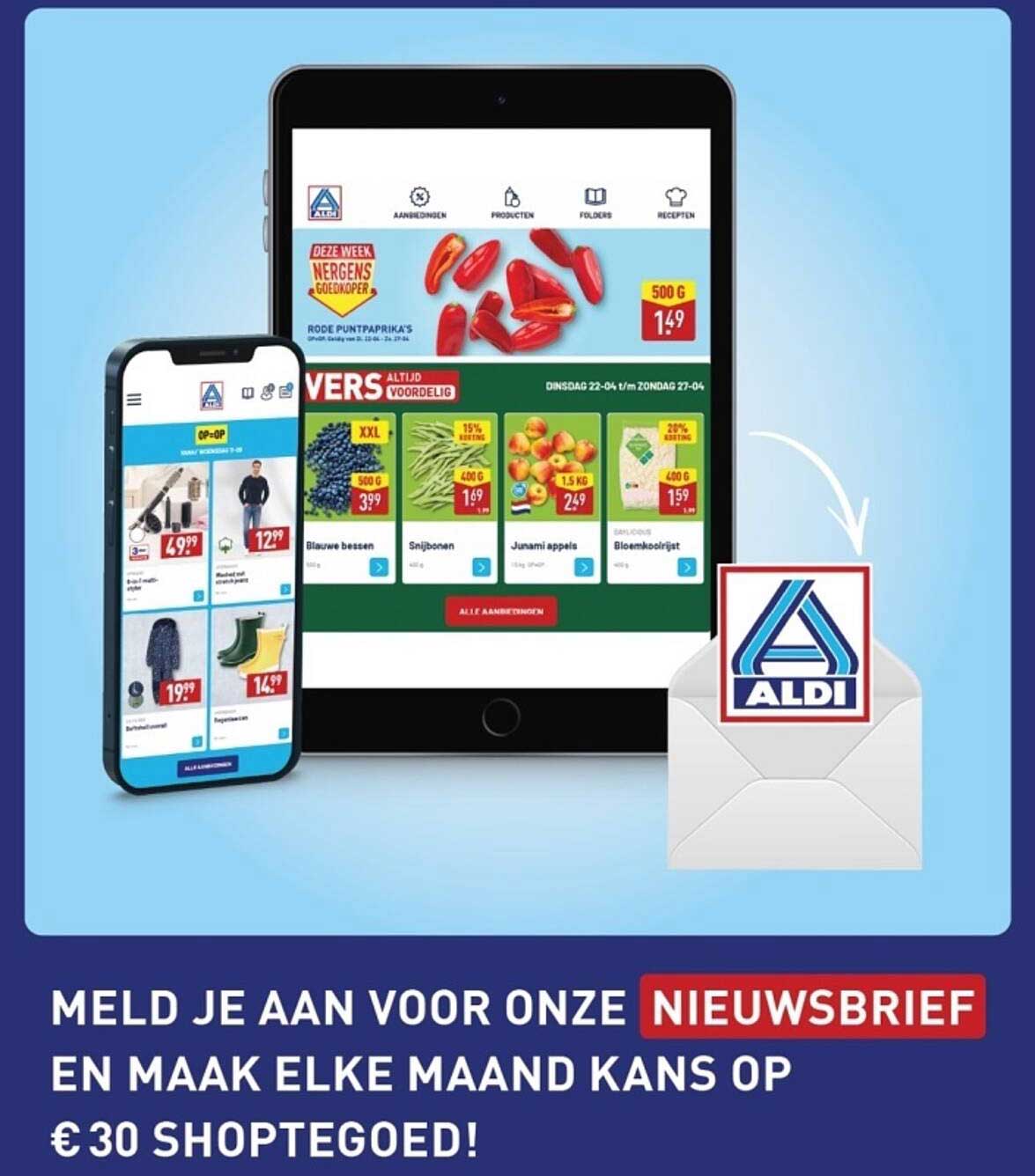 Rode Paprika's 500 g voor €1,49