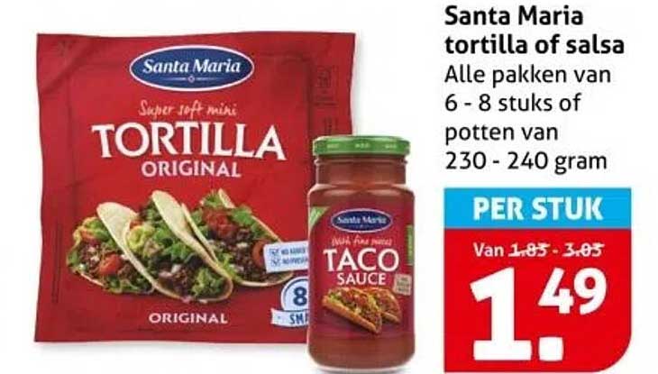 Santa Maria tortilla of salsa