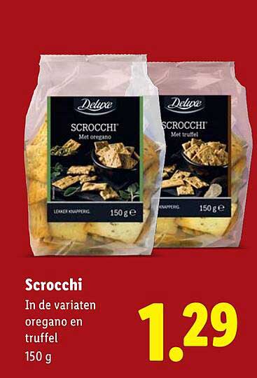 Scrocchi In de varianten oregano en truffel 150 g