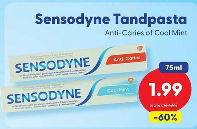 Sensodyne Tandpasta Anti-Caries of Cool Mint 75ml