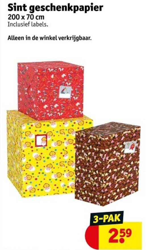 Sint geschenkpapier 200 x 70 cm