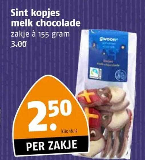 Sint kopjes melk chocolade
