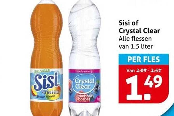 Sisi of Crystal Clear - Alle flessen van 1.5 liter