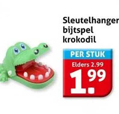 Sleutelhanger bijtspel krokodil