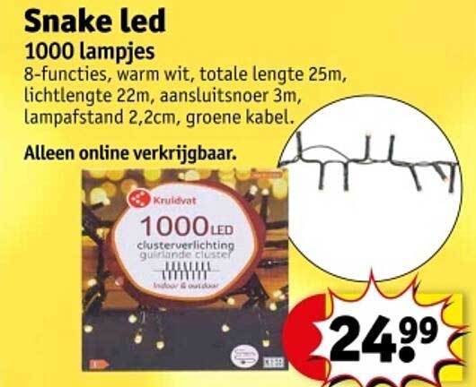 Snake led 1000 lampjes