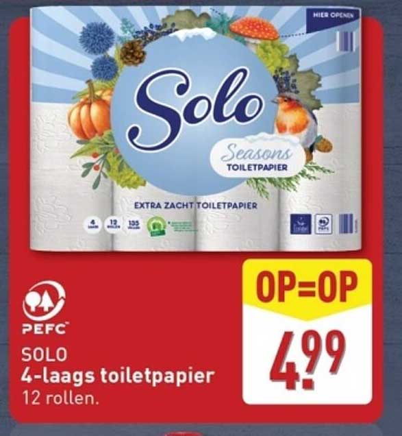 SOLO 4-laags toiletpapier 12 rollen