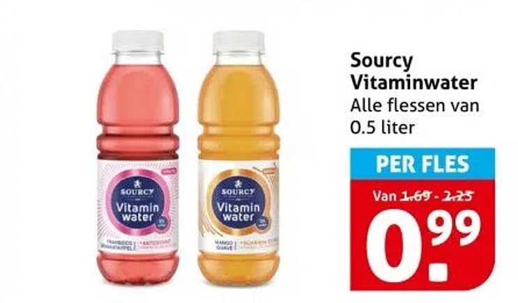 Sourcy Vitaminwater Alle flessen van 0.5 liter