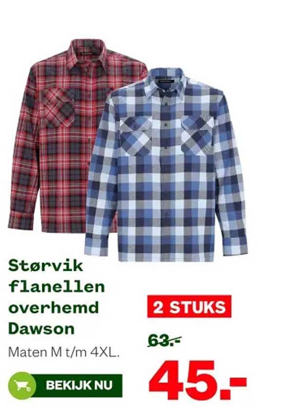 Størvik flanellen overhemd Dawson - 2 STUKS