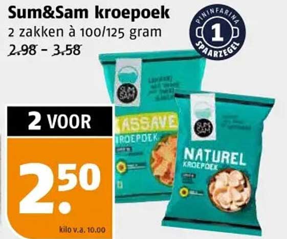 Sum&Sam kroepoek 2 zakken à 100/125 gram