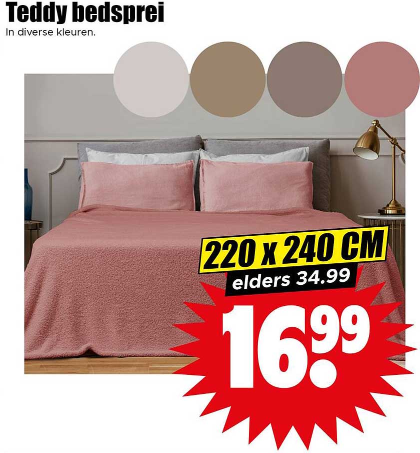 Teddy bedspreien in diverse kleuren