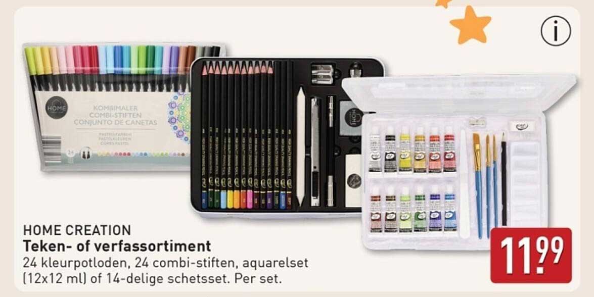 Teken- of verfassortiment