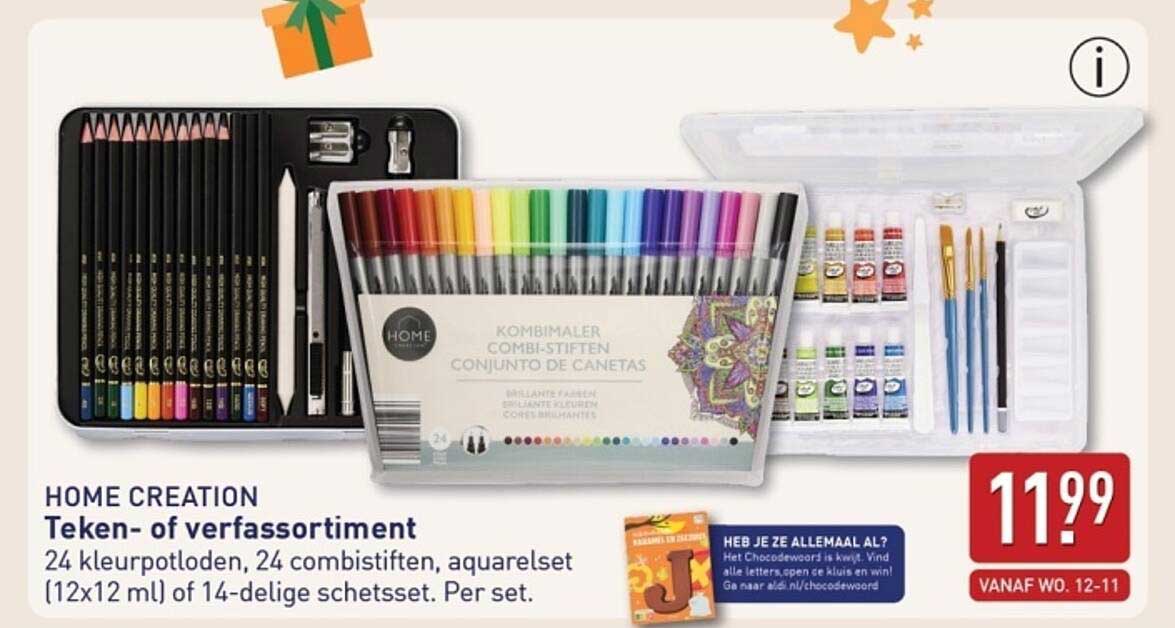 Teken- of verfassortiment