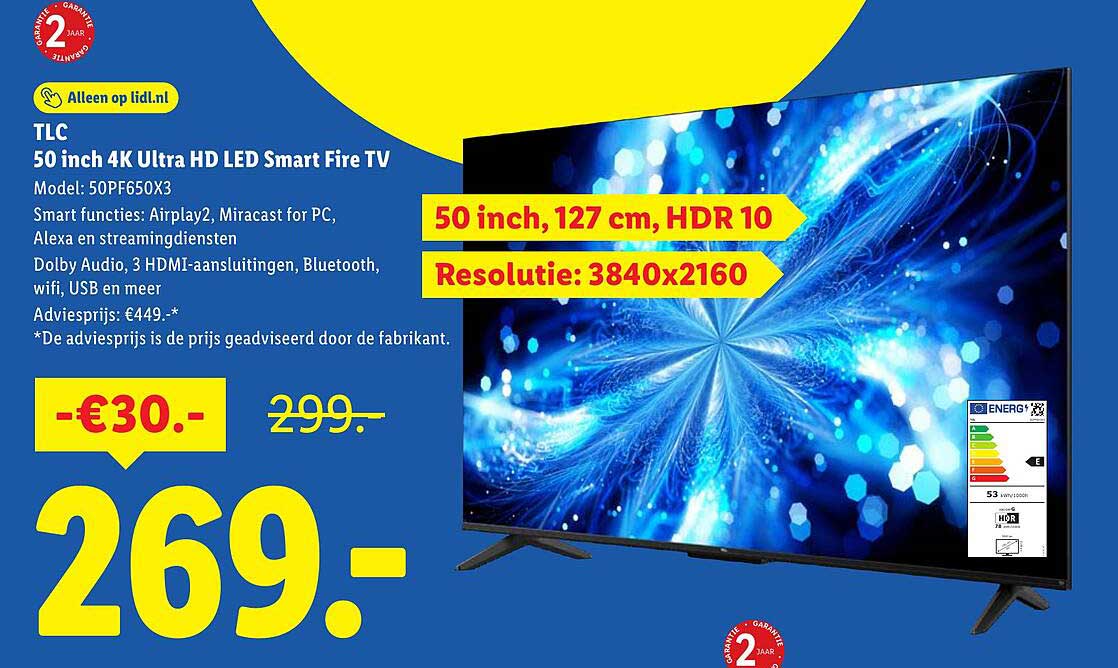 TLC 50 inch 4K Ultra HD LED Smart Fire TV