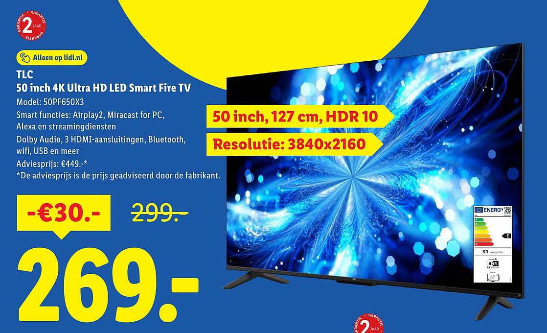 TLC 50 inch 4K Ultra HD LED Smart Fire TV