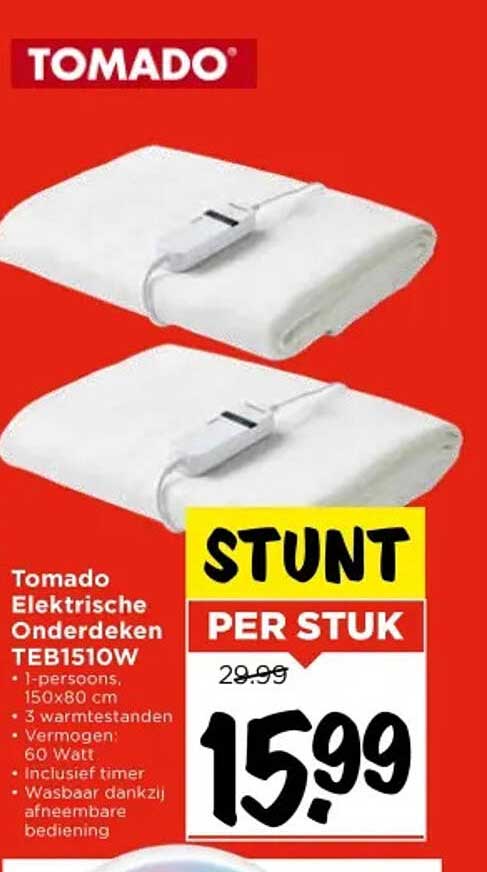 Tomado Elektrische Onderdeken TEB1510W
