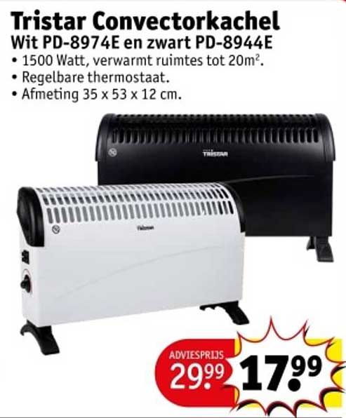 Tristar Convectorkachel Wit PD-8974E en zwart PD-8944E