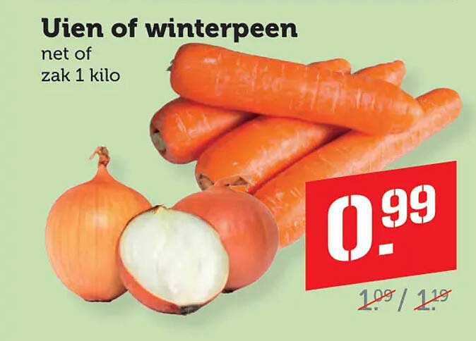 Uien of winterpeen net of zak 1 kilo
