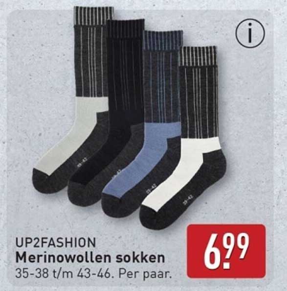 UP2FASHION Merinowollen sokken 35-38 t/m 43-46. Per paar.