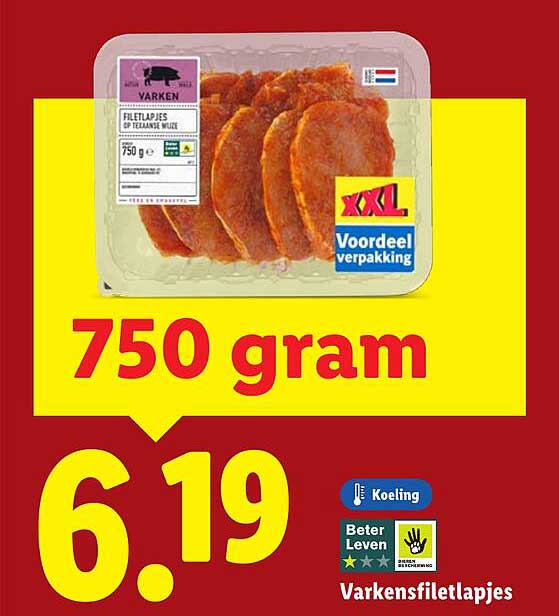 Varkensfiletlapjes 750 gram