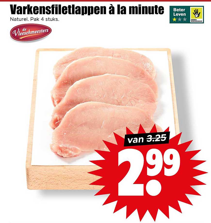 Varkensfiletlappen à la minute