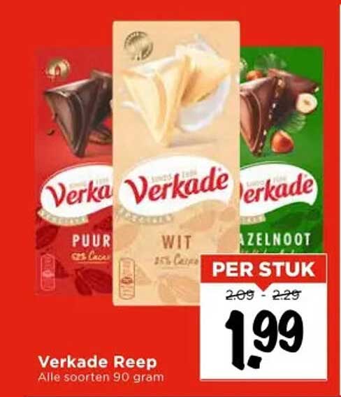 Verkadereep Alle soorten 90 gram