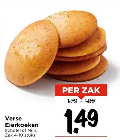 Verse Eierkoeken Schotel of Mini. Zak 4-10 stuks