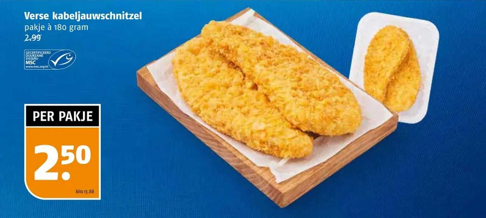 Verse kabeljauwschintzel pakje à 180 gram