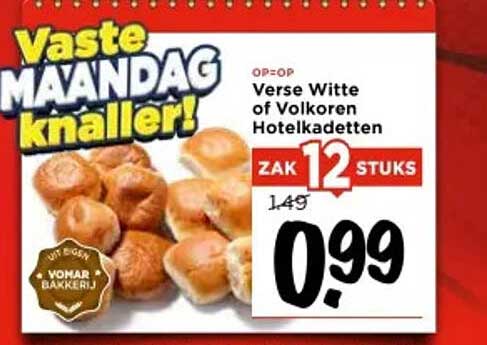 Verse Witte of Volkoren Hotelkadetten