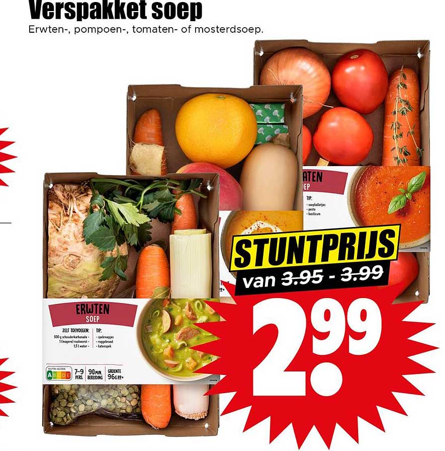 Verspakket soep - Erwtensoep, pompoen-, tomaten- of mosterdsoep